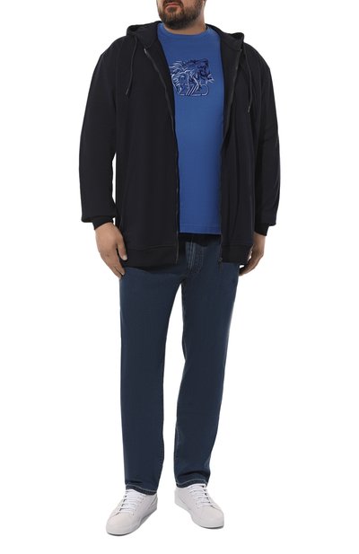 Хлопковая толстовка PAUL&SHARK темно-синего цвета по цене 39950 руб., арт. C0P1017, фото 2 Хлопковая толстовка PAUL&SHARK, арт. C0P1017, фото 2