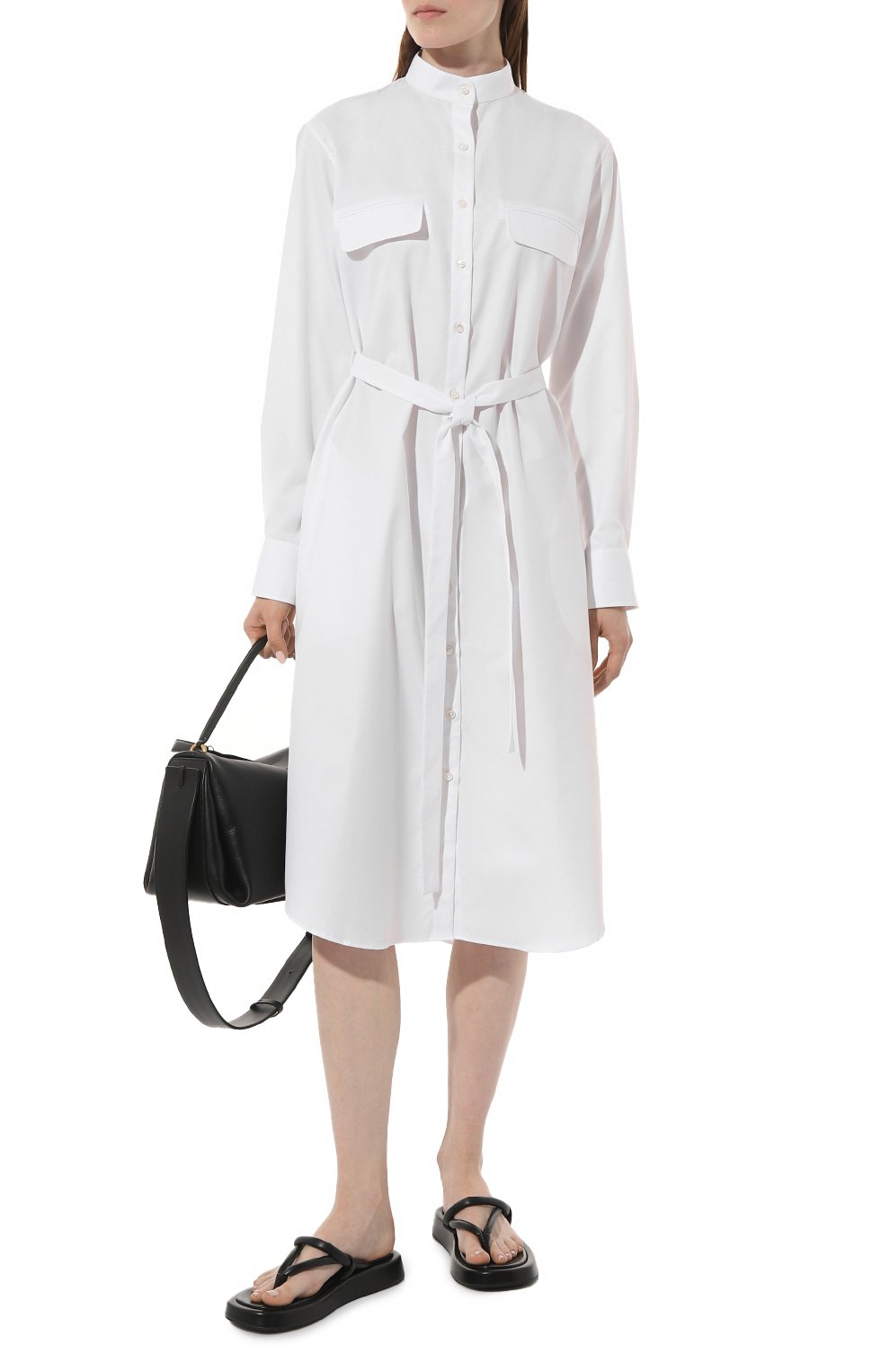 Хлопковое платье GOOROO белого цвета по цене 49950 руб., арт. D008-7000-100-S23, фото 2 Хлопковое платье GOOROO, арт. D008-7000-100-S23, фото 2