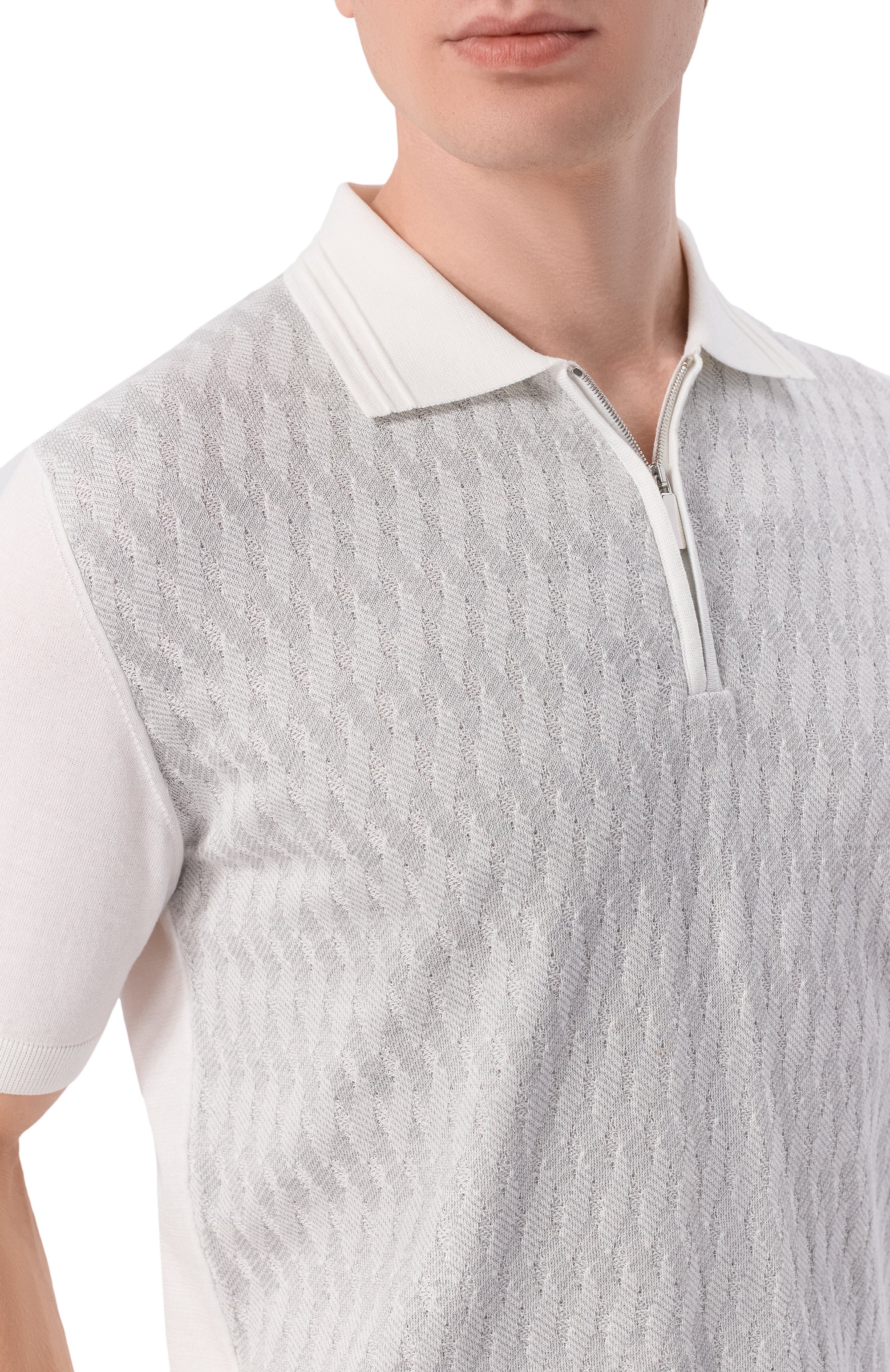 Поло из хлопка и шелка ANDREA CAMPAGNA, арт. SU26C0S310-01/C0S264, фото 5