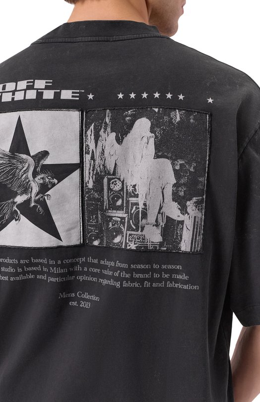 Хлопковая футболка Off-White 0MAA120F25JER003 Серый  0MAA120F25JER003 Фото 5