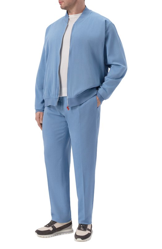 Хлопковые брюки Kiton UPN01H0969503 Голубой  UPN01H0969503 Фото 2