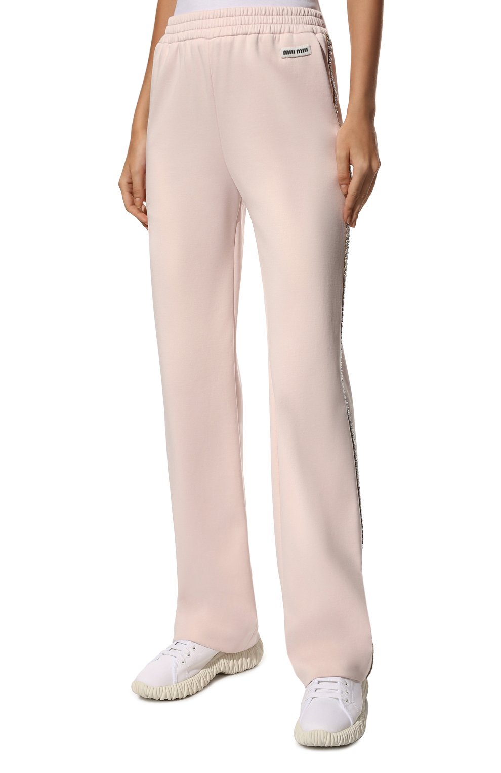 Брюки MIU MIU светло-розового цвета по цене 190000 руб., арт. MJP263-1ZSC-F0482, фото 3 Брюки MIU MIU, арт. MJP263-1ZSC-F0482, фото 3