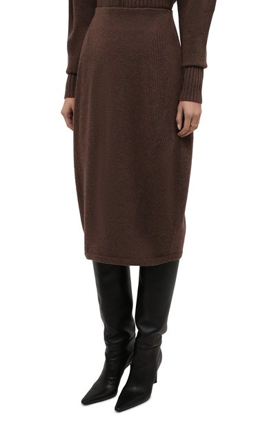 Юбка из шерсти и кашемира LOW CLASSIC коричневого цвета по цене 34250 руб., арт. L0W21FW_KN06BR, фото 3 Юбка из шерсти и кашемира LOW CLASSIC, арт. L0W21FW_KN06BR, фото 3