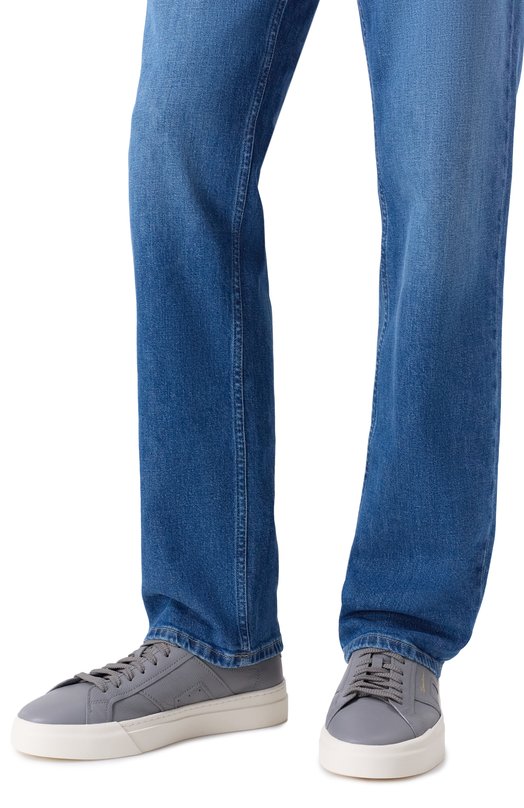 Кожаные кеды Gloria Santoni MBGG21967PNNTSIW Серый  MBGG21967PNNTSIW Фото 3