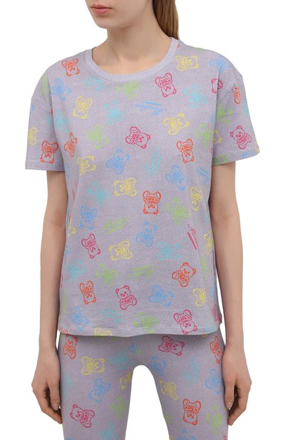 Хлопковая футболка MOSCHINO серого цвета по цене 11150 руб., арт. A1906/9008, фото 3 Хлопковая футболка MOSCHINO, арт. A1906/9008, фото 3