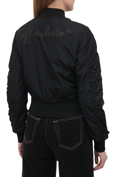 Утепленный бомбер OFF-WHITE черного цвета по цене 104000 руб., арт. 0WEH017R21FAB001, фото 4 Утепленный бомбер OFF-WHITE, арт. 0WEH017R21FAB001, фото 4