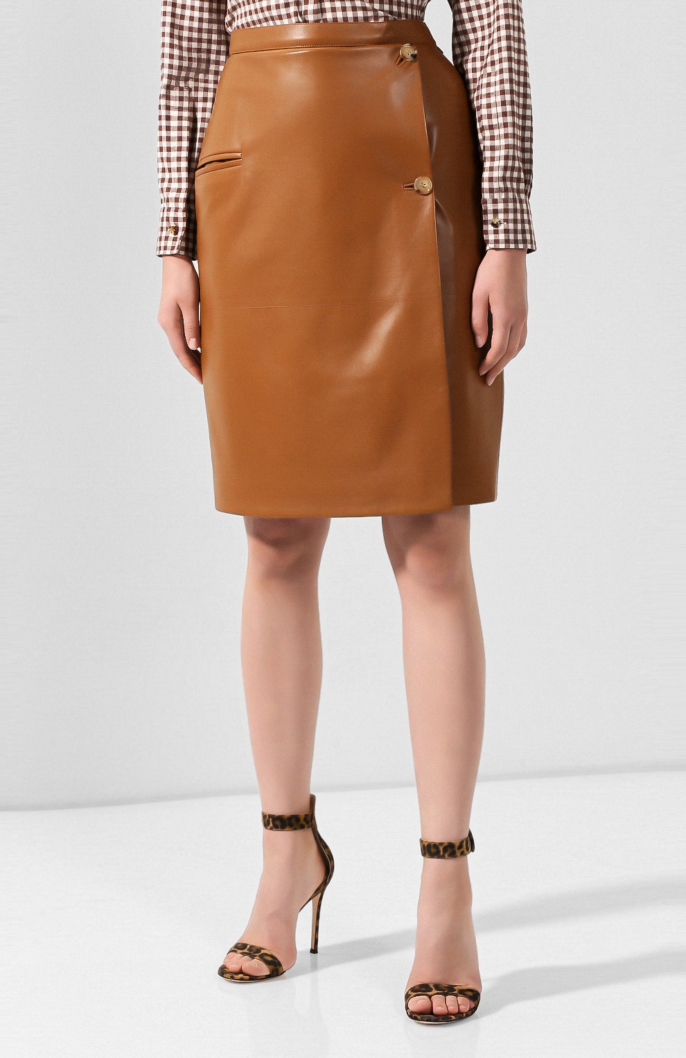 Кожаная юбка BURBERRY, арт. 4560674, фото 3