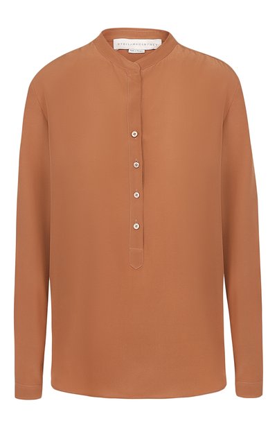 Женская прямая шелковая блуза с воротником-стойкой STELLA MCCARTNEY, арт. 358313/SY206