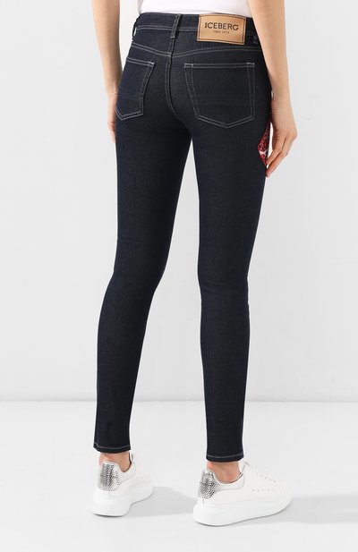 Джинсы с пайетками ICEBERG темно-синего цвета по цене 35650 руб., арт. 19E I2P0/2H01/6006, фото 4 Джинсы с пайетками ICEBERG, арт. 19E I2P0/2H01/6006, фото 4
