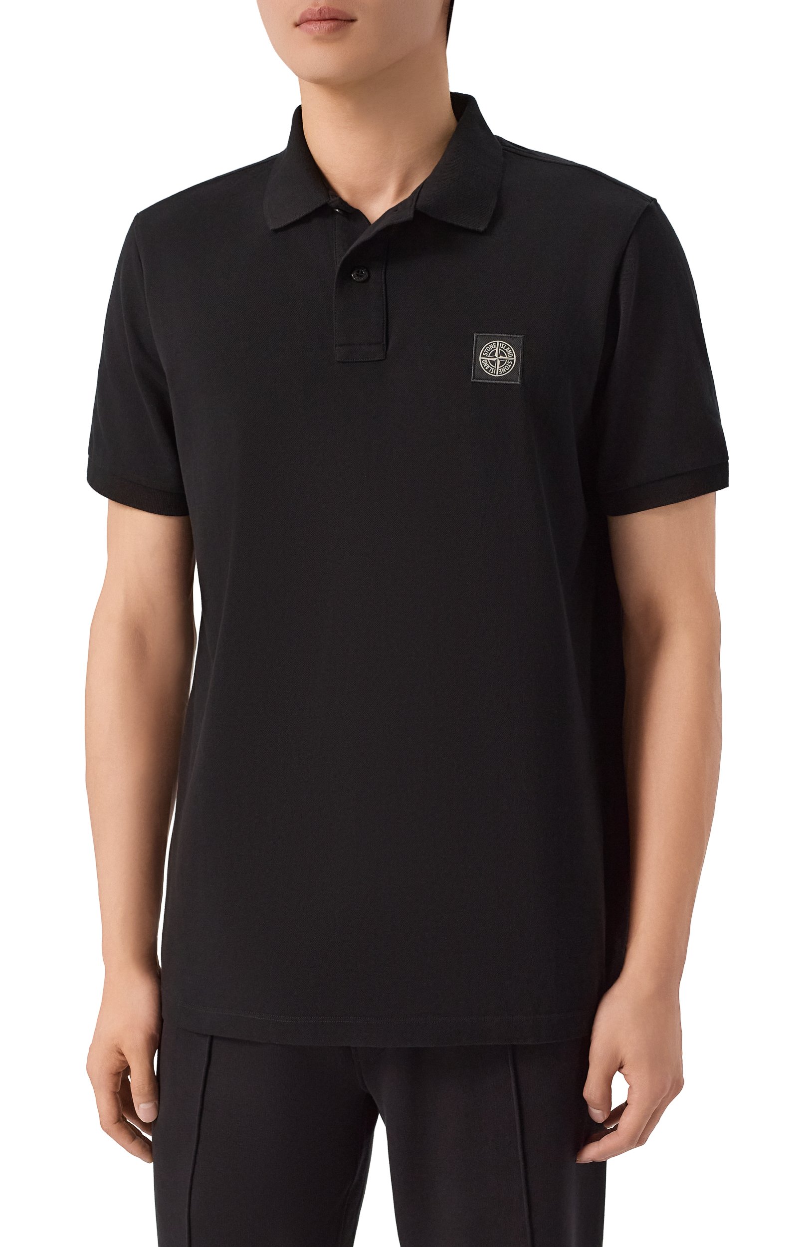 Хлопковое поло STONE ISLAND черного цвета по цене 26950 руб., арт. L1S152200008/S0017, фото 3 Хлопковое поло STONE ISLAND, арт. L1S152200008/S0017, фото 3