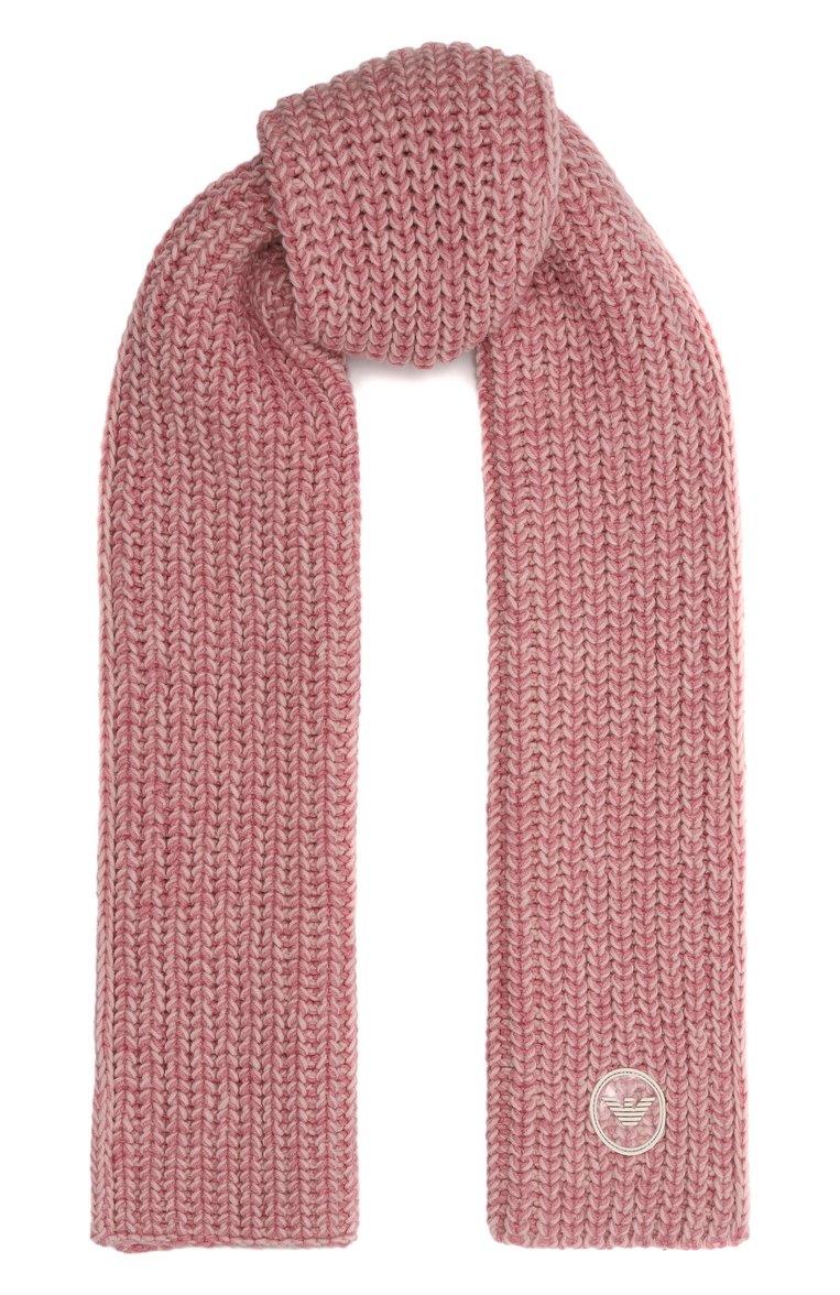 Детский комплект из шапки и шарфа EMPORIO ARMANI розового цвета, арт. 407529/3F491 | Фото 5 (Нос: Не проставлено; Материал: Шерсть, Синтетический материал, Текстиль; Материал сплава: Проставлено)