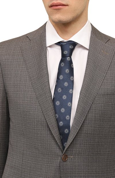 Шелковый галстук CANALI темно-синего цвета по цене 17600 руб., арт. 18/HJ03719, фото 2 Шелковый галстук CANALI, арт. 18/HJ03719, фото 2