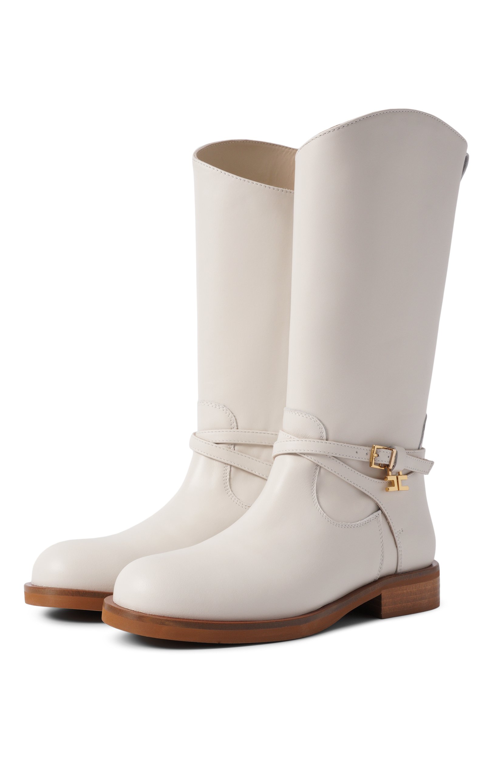 Кожаные сапоги ELISABETTA FRANCHI LA MIA BAMBINA кремового цвета по цене 41900 руб., арт. F4A6-E0742-1251138-_001, фото 1 Кожаные сапоги ELISABETTA FRANCHI LA MIA BAMBINA, арт. F4A6-E0742-1251138-_001, фото 1