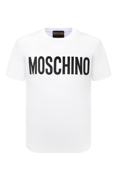 Мужская хлопковая футболка MOSCHINO белого цвета, арт. A0701/2041 | Фото 1 (Рукава: Короткие; Длина (для топов): Стандартные; Принт: С принтом; Материал сплава: Проставлено; Материал внешний: Хлопок; Драгоценные камни: Проставлено; Стили: Кэжуэл)