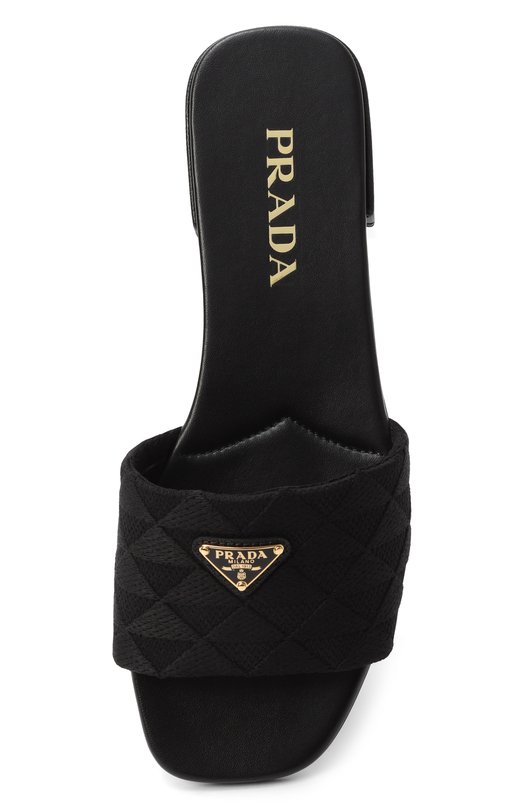 Текстильные шлепанцы Prada 1XX637/A0103LK6 Чёрный  1XX637/A0103LK6 Фото 6