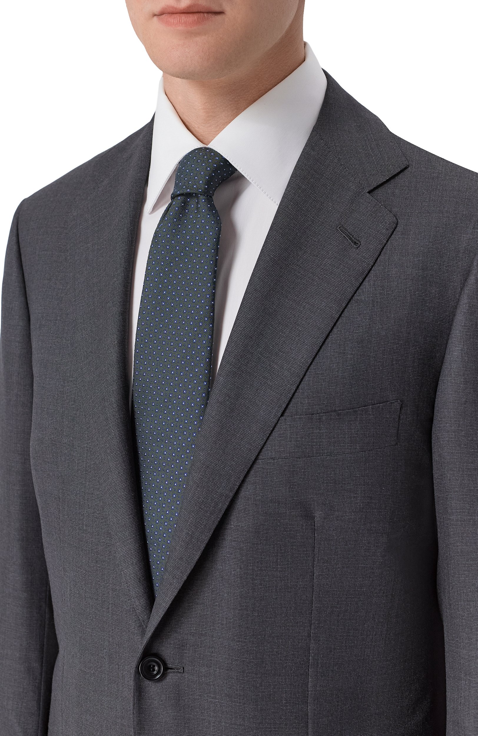Шелковый галстук CORNELIANI темно-зеленого цвета по цене 27900 руб., арт. 28U302/2A20307, фото 2 Шелковый галстук CORNELIANI, арт. 28U302/2A20307, фото 2