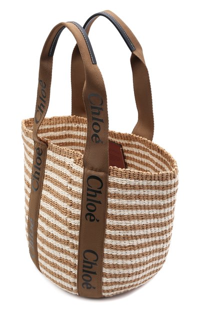 Сумка-шопер woody CHLOÉ коричневого цвета по цене 74450 руб., арт. CHC21US380E65, фото 4 Сумка-шопер woody CHLOÉ, арт. CHC21US380E65, фото 4