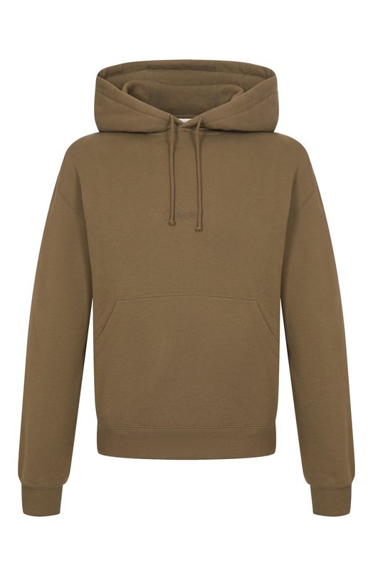 Хлопковое худи Saint Laurent 818538/Y36SW Хаки 818538/Y36SW
