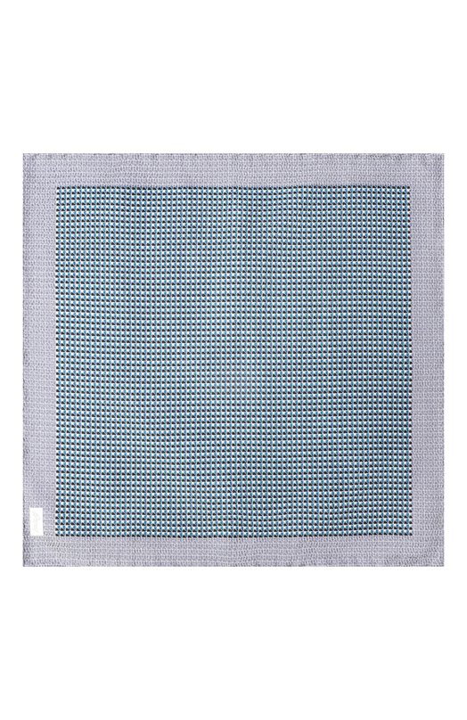 Шелковый комплект из галстука и платка Brioni 08A900/PD447 Голубой  08A900/PD447 Фото 7