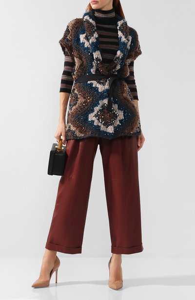 Вязаной кардиган с поясом и пайетками BRUNELLO CUCINELLI, арт. M9Z611036, фото 2