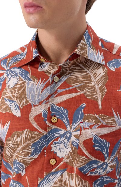 Рубашка из хлопка и льна KITON, арт. UMCNERH0928302, фото 5