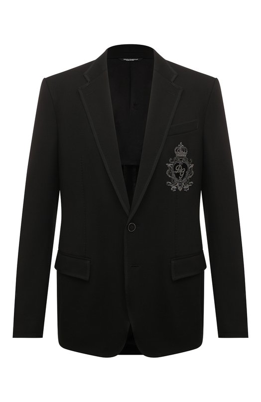 Пиджак из вискозы Dolce & Gabbana G2MR5Z/FUGI2 Чёрный G2MR5Z/FUGI2