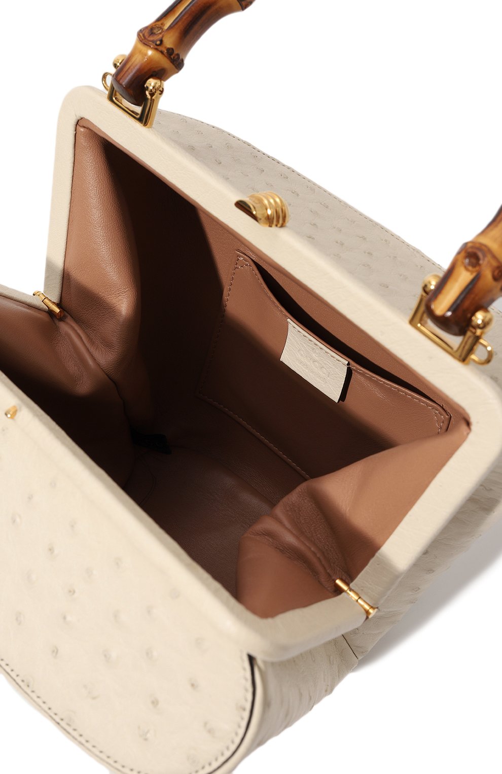 Сумка gucci bamboo из кожи страуса GUCCI, арт. 616437 EY00U, фото 5