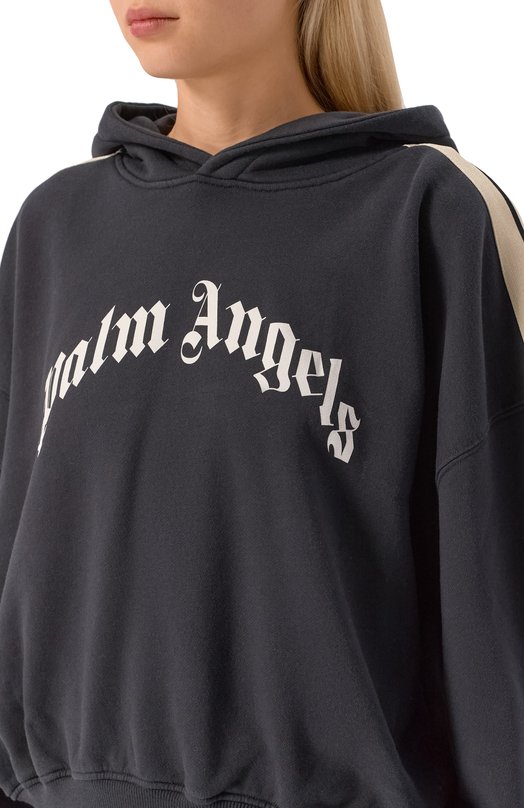Хлопковое худи Palm Angels PWBB076F25FLE006 Чёрный  PWBB076F25FLE006 Фото 5