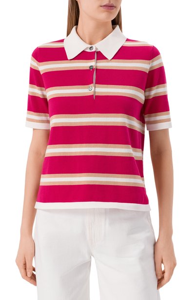 Хлопковое поло ADDICTED розового цвета по цене 16700 руб., арт. TS2506.712-713, фото 3 Хлопковое поло ADDICTED, арт. TS2506.712-713, фото 3