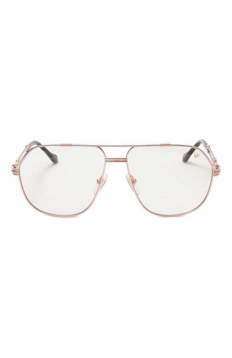 Женские солнцезащитные очки VINTAGE FRAMES серого цвета, арт. B0SS D0UBLE R0PE 18KT TW0-T0NE G0LD/LIGHT C0NCRETE | Фото 4 (Тип очков: С/з; Материал: Металл; Кросс-КТ: С/з-унисекс; Очки форма: Авиаторы; Оптика Гендер: оптика-унисекс)