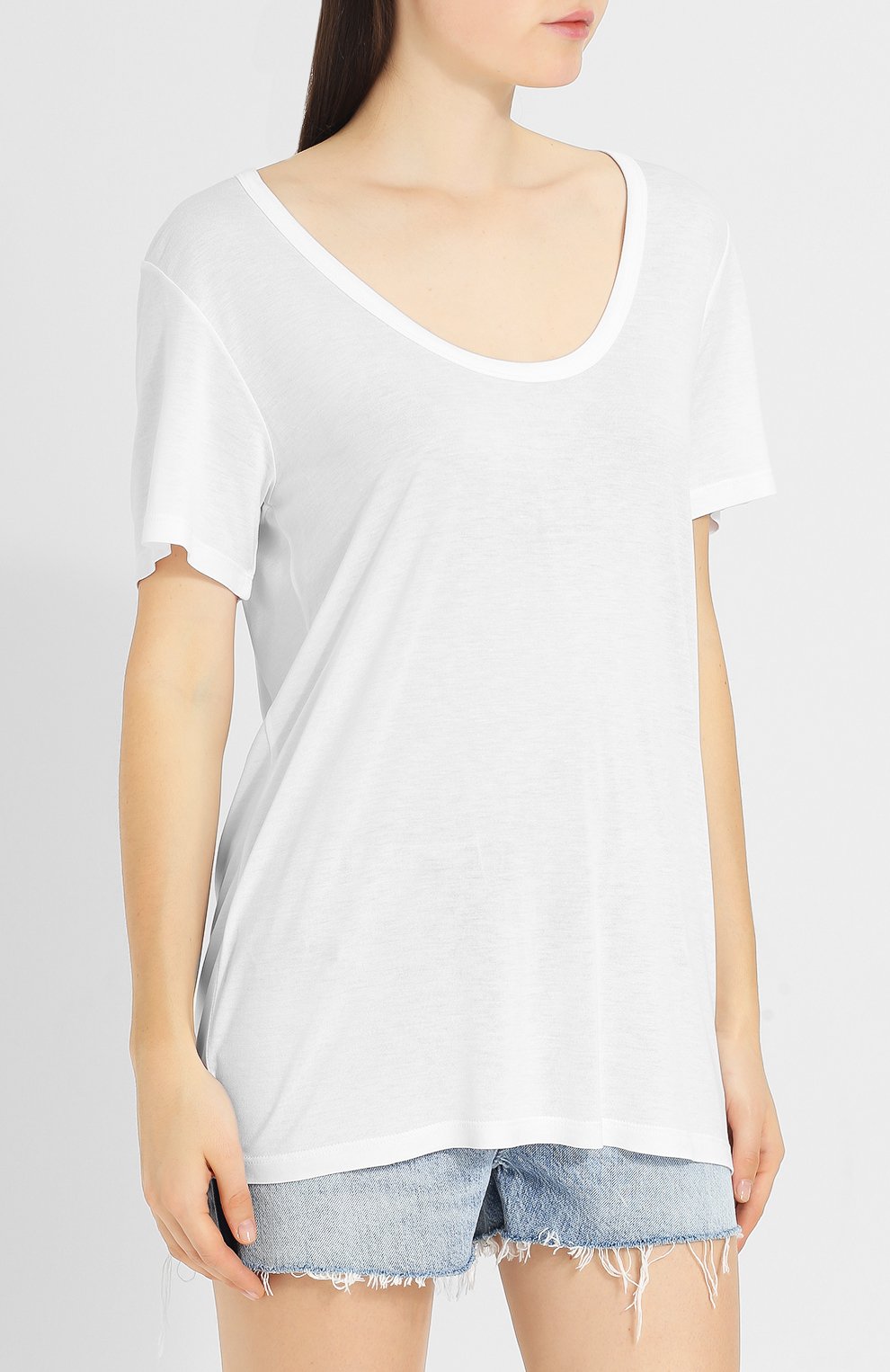 Однотонная футболка с круглым вырезом из вискозы ALEXANDERWANG.T, арт. 4C281004A0, фото 3