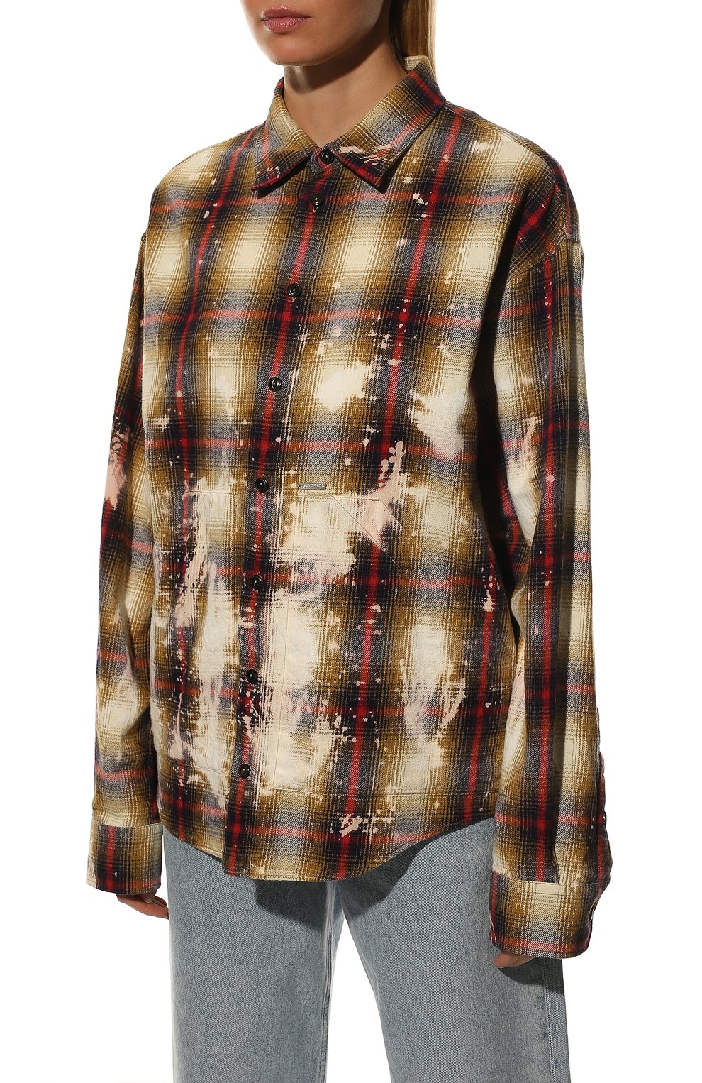 Хлопковая рубашка DSQUARED2 разноцветного цвета по цене 55900 руб., арт. S75DL0817/S52230, фото 3 Хлопковая рубашка DSQUARED2, арт. S75DL0817/S52230, фото 3