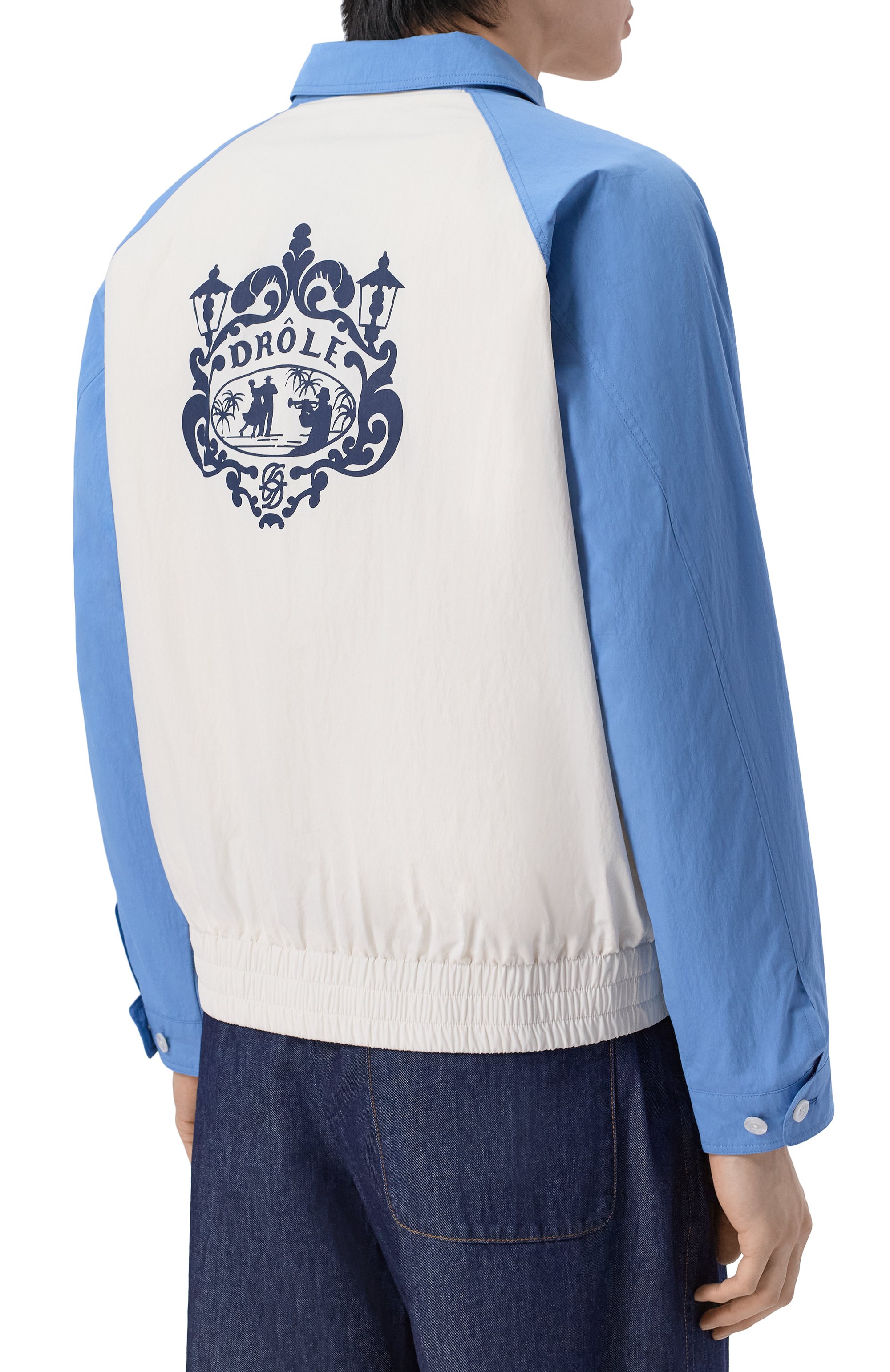 Хлопковый бомбер DROLE DE MONSIEUR белого цвета по цене 49800 руб., арт. K-JT275-C0239-0W, фото 4 Хлопковый бомбер DROLE DE MONSIEUR, арт. K-JT275-C0239-0W, фото 4