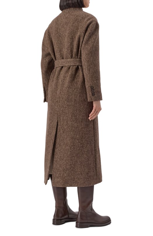 Пальто из шерсти и кашемира Brunello Cucinelli MG5349931 Коричневый  MG5349931 Фото 4