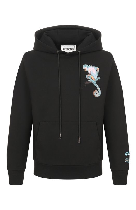 Хлопковое худи Iceberg E020/630A Чёрный E020/630A