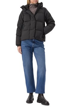 Женский пуховик junction CANADA GOOSE черного цвета, арт. 2602LB | Фото 2 (Длина (верхняя одежда): Короткие; Материал сплава: Проставлено; Драгоценные камни: Проставлено; Рукава: Длинные; Материал подклада: Синтетический материал; Стили: Кэжуэл; Кросс-КТ: Пуховик; Материал внешний: Синтетический материал)