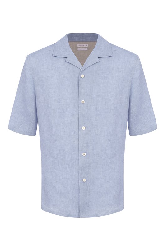 Льняная рубашка Brunello Cucinelli MM6840615 Голубой MM6840615