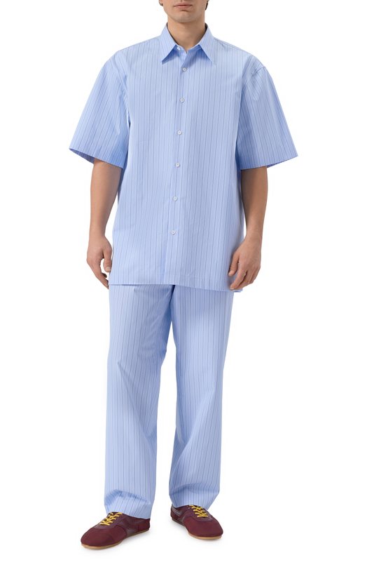 Хлопковая рубашка Dries Van Noten 020700/3021 Голубой  020700/3021 Фото 2