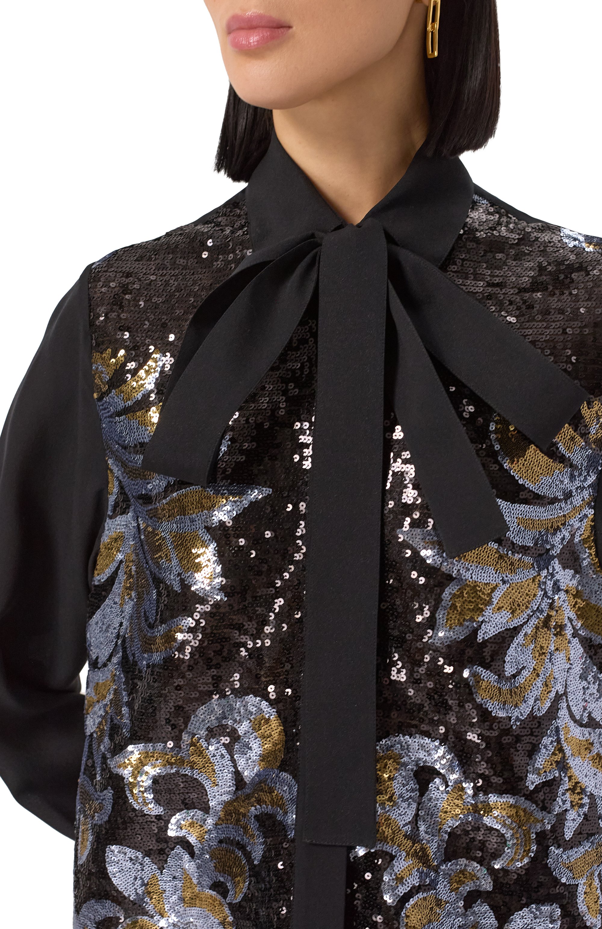 Блузка с отделкой пайетками ELIE SAAB, арт. SH064, фото 5