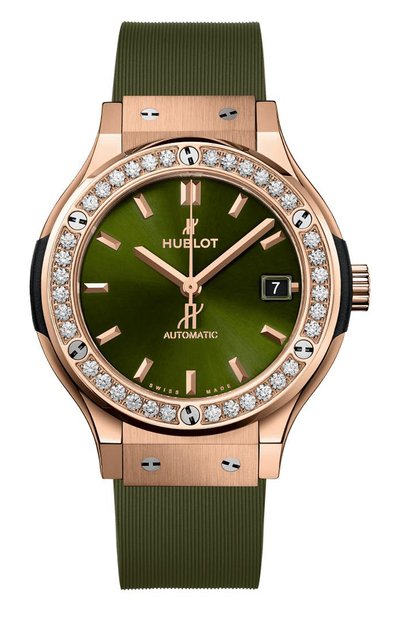 Женские часы king gold green diamonds HUBLOT, арт. 581.OX.8980.RX.1104