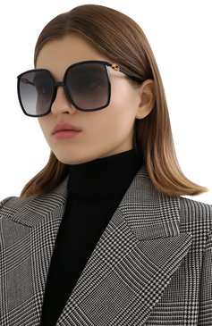 Женские солнцезащитные очки FENDI черного цвета, арт. 0431/G 807 | Фото 2 (Региональные ограничения белый список (Axapta Mercury): RU; Тип очков: С/з; Очки форма: Квадратные)