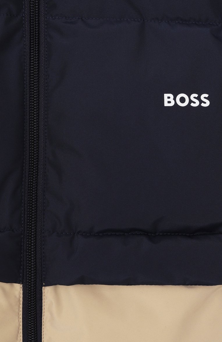 Детский утепленный жилет BOSS разноцветного цвета, арт. J52059 | Фото 3 (Материал подклада: Синтетический материал; Кросс-КТ: Демисезон; Мальчики Кросс-КТ: Верхняя одежда; Р�укава: Без рукавов; Материал внешний: Синтетический материал; Автоматизация ТО: Проставлено; Автоматизация состава: Проставлено; Ростовка одежда: 9 лет | 134 см, 7 лет | 122 см, 12 лет | 152 см, 13 - 15 лет | 158 см, 16 лет | 164 см)