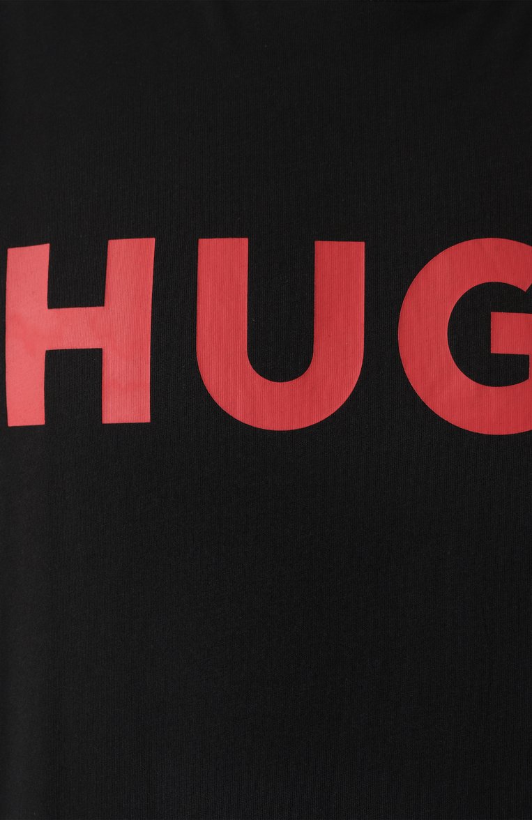 Мужская хлопковая футболка HUGO черного цвета, арт. 50467556 | Фото 6 (Материал внешний: Хлопок; Длина (для топов): Стандартные; Рукава: Короткие; Принт: С принтом; Стили: Кэжуэл; Кросс-КТ: Джерси; Мужское Кросс-КТ: Футболка-одежда)