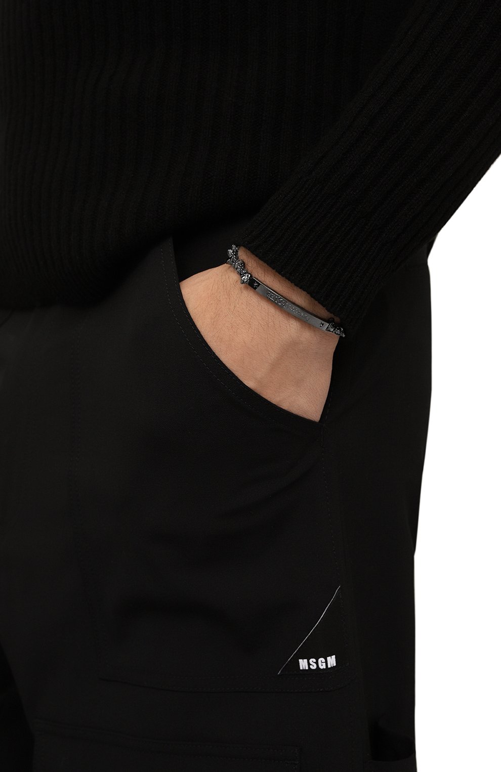 Браслет ALEXANDER MCQUEEN темно-серого цвета по цене 57150 руб., арт. 554588/J160B, фото 2 Браслет ALEXANDER MCQUEEN, арт. 554588/J160B, фото 2