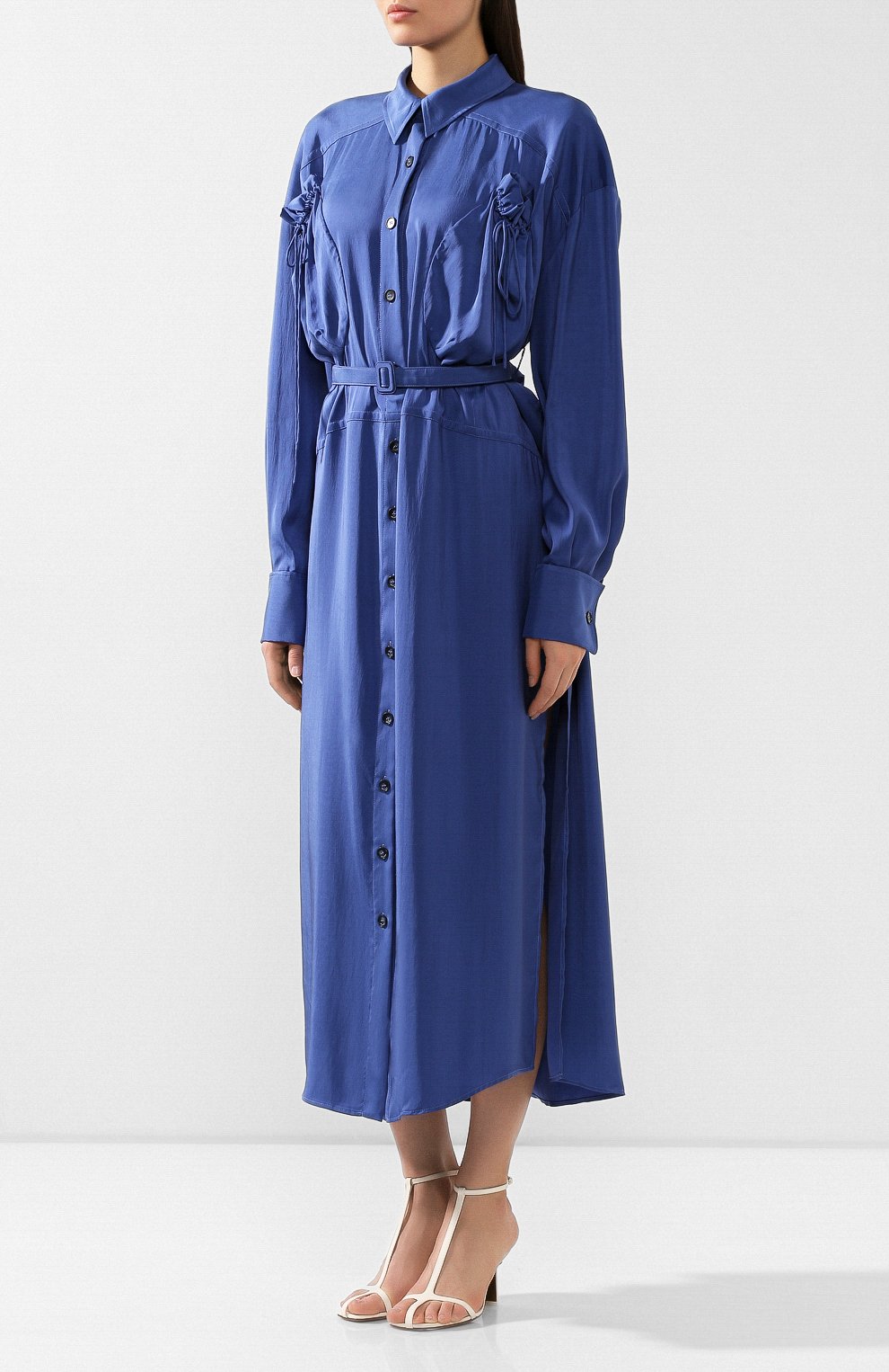 Платье из смеси вискозы и шелка JACQUEMUS, арт. 193DR07/18370, фото 3