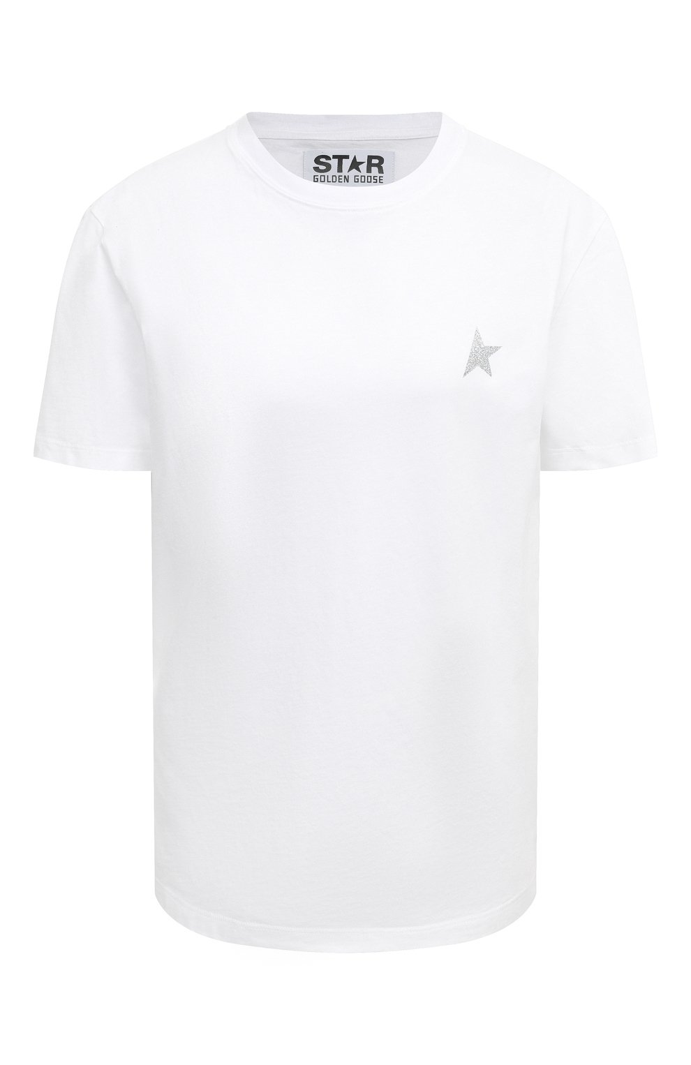 Хлопковая футболка GOLDEN GOOSE DELUXE BRAND белого цвета по цене 14300 руб., арт. GWP01220.P000594.80185, фото 1 Хлопковая футболка GOLDEN GOOSE DELUXE BRAND, арт. GWP01220.P000594.80185, фото 1