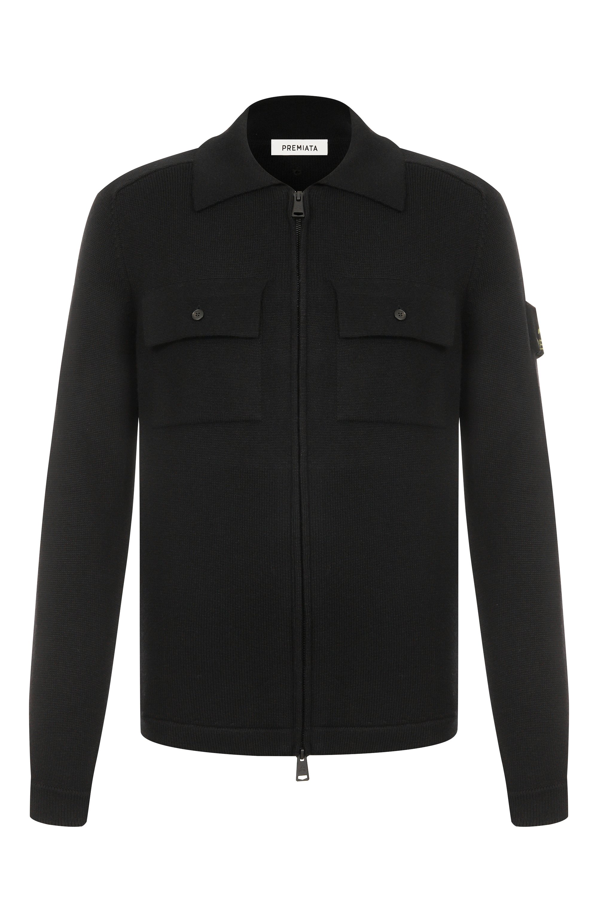Шерстяной кардиган PREMIATA черного цвета по цене 51500 руб., арт. PMG24/W00L, фото 1 Шерстяной кардиган PREMIATA, арт. PMG24/W00L, фото 1