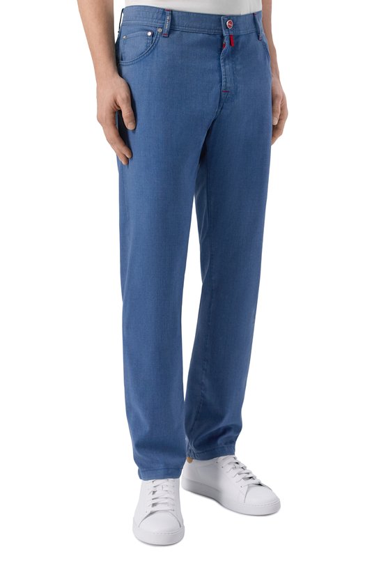 Шерстяные брюки Kiton UPNJSK0615H Голубой  UPNJSK0615H Фото 3