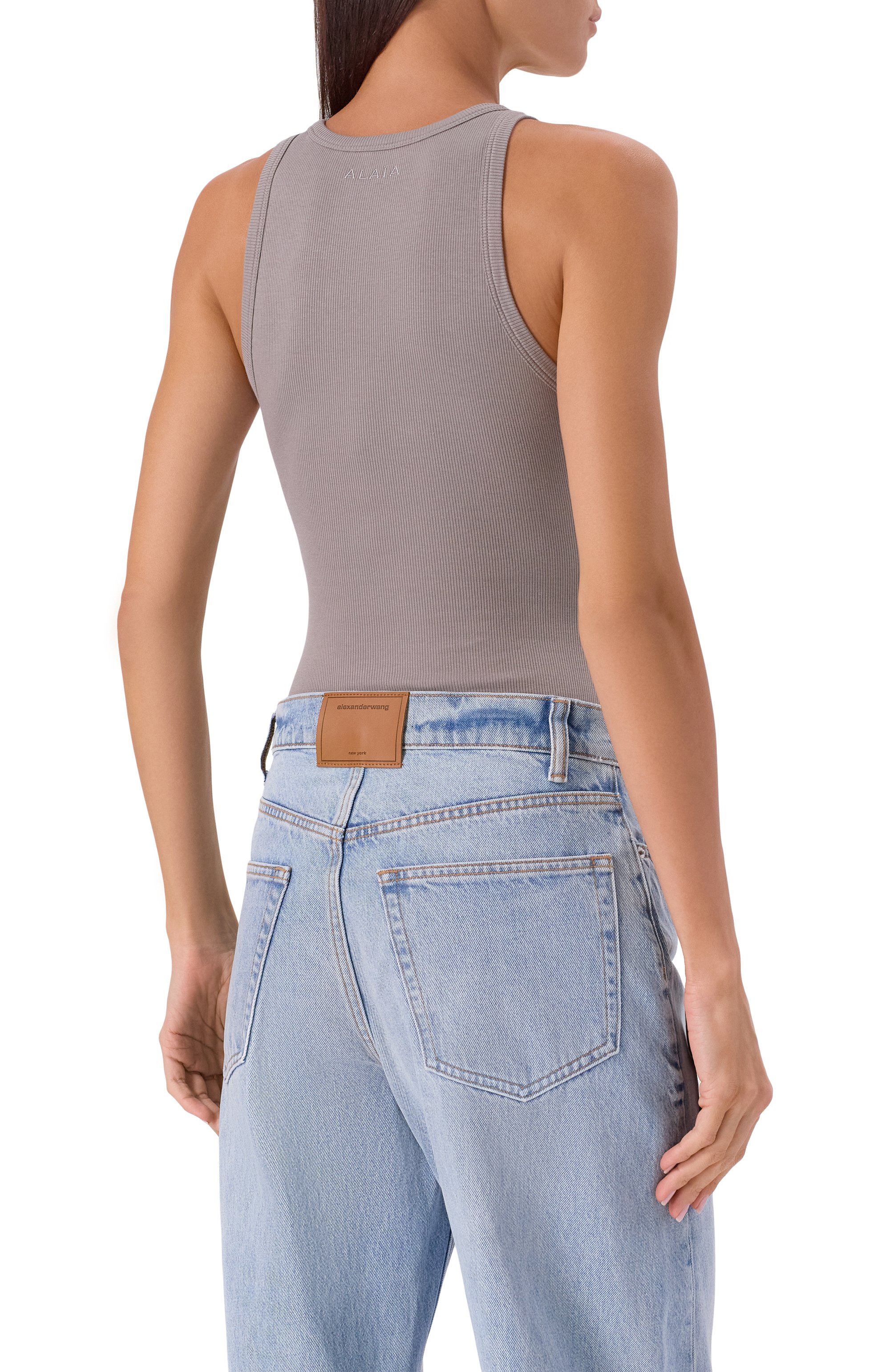 Боди из хлопка и вискозы ALAIA, арт. AA9B0382J085B, фото 4