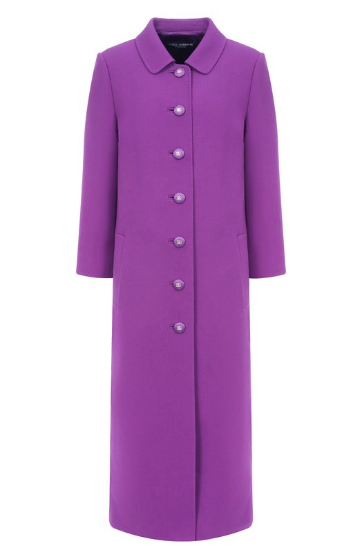 Шерстяное пальто Dolce & Gabbana F0C3QT/GDC9H Фиолетовый F0C3QT/GDC9H